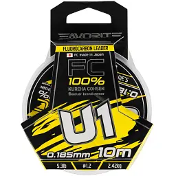 Флюорокарбон Favorite U1 FC 10 м 1.2/0.185 мм 5.3 lb/2.42 кг - мініатюра 2