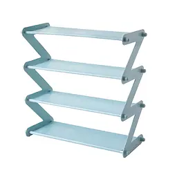 Полиця для взуття на 4 секції блакитний стелаж етажерка для взуття Shoe Rack 4 - мініатюра 2
