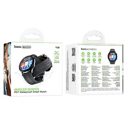 Смарт-годинник Hoco Y38 Amoled 36mm, 520 mAh, Smart watch (call version) Black (6942007672047) - мініатюра 2
