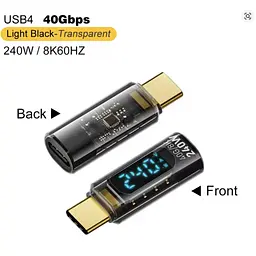 Перехідник USB-C M to USB-C F 40Gbps 240W 8K with display XoKo (AC-240TCС) - мініатюра 5