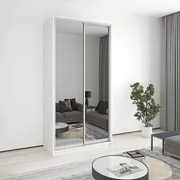 Шафа-купе дводверна MebelStar Уні AL 2 Дзеркала 120x60x240 см Аляска білий (MBS-4002)