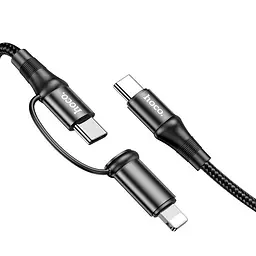 Cable Hoco X50 Exquisito PD Type-C to Type-C/Lightning (60W) Black 1m - мініатюра 4