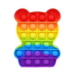 Антистрес-іграшка Ведмедик SL10 POP IT райдужний, 12х9, 5х1, 3 см