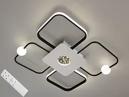 Люстра стельова LED Diasha MX2990-2+2B WH+BK, 55W, чорна+біла, сучасний стиль для вітальні, спальні, кухні, 60 см