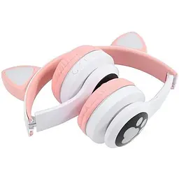 Навушники бездротові Cat Ear VZV-23M Bluetooth RGB з котячими вушками рожеві - мініатюра 2