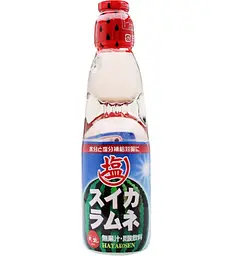 Японський газований напій з кулькою Ramune зі смаком солоного кавуна 200 мл