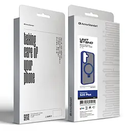 Чехол для Samsung Galaxy S25 Plus 5G, Unit Stand, синий, MagSafe, противоударный защитный чехол-панель с подставкой, поддержкой магнитных держателей и беспроводной зарядки, защита всего корпуса, силикон + поликарбонат, ArmorStandart (ARM82861) - мініатюра 2