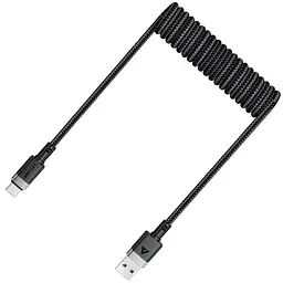 Дата кабель Acefast C14-04 USB to Type-C 3A (1.2m) Black - мініатюра 3