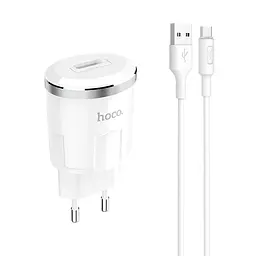 Адаптер мережевий Hoco Thunder Micro cable C37A |1USB, 2.4A|