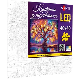 Картина за номерами Santi Казкове дерево 40х40 см з LED підсвіткою (955071) - мініатюра 2