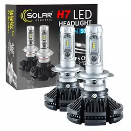 LED лампи автомобільні Solar H7 12/24V 50W 6000K IP67 6000Lm радіатор 2 шт (8807)