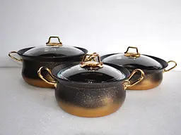 Набір посуду O.M.S. Collection 3045 gold 9 предметів - мініатюра 6