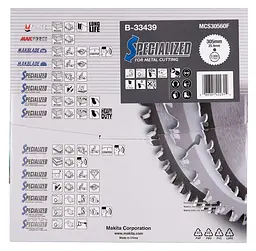 Диск пиляльний по металу 305х25.4 мм 60T Makita TCT SPECIALIZED B-33439 - мініатюра 6