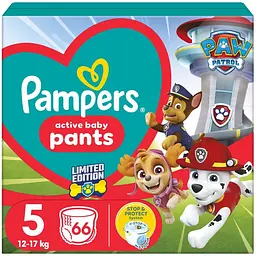 Підгузки Pampers Junior Розмір 5 (12-17кг) Paw Patrol 66 шт (8006540863619)