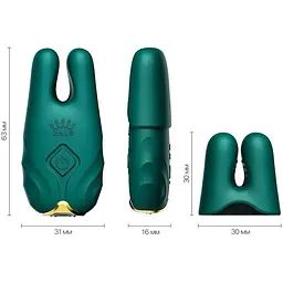 Смарт-вібратор для грудей Zalo Nave Turquoise Green пульт ДК робота через програму - мініатюра 3