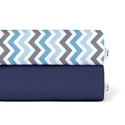 Набор полуторная простыня 155х240 DARK BLUE / BLUE ZIGZAG COSAS (4822052057049)