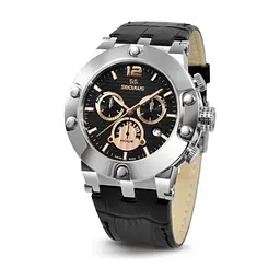 Наручний годинник Seculus 4490.2.503 black-rose, ss, black leather