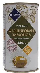 Оливки Премія зелені фаршировані лимоном 350 г (310824)