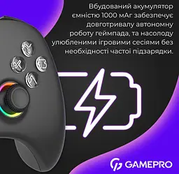 Геймпад джойстик GamePro GP-X13-B Xinput Bluetooth/2.4G/USB (Switch/PC/iOS/Android) Black - мініатюра 14