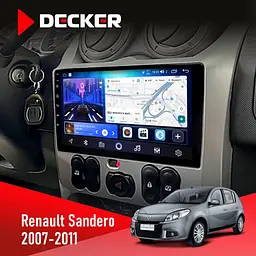 Штатна магнітола Renault Sandero 2007-2011 Decker D9-006 4x64, 4G Decker (НФ-00003813)