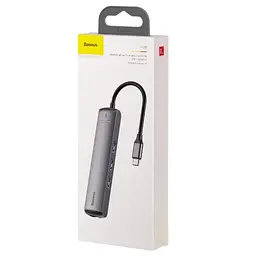USB-хаб Baseus Mechanical Eye 6-in-1 Type-C to 3xUSB3.0+RJ-45+HDXiaomi CAHUB-J0G Grey - мініатюра 5