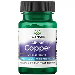 Мінеральна добавка Swanson Albion Copper 2 мг 60 капсул