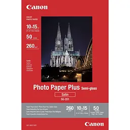 Папір 4x6 Photo Paper Plus Semi-gloss SG-201 50арк. Canon teh0014879