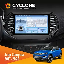 Штатна магнітола Jeep Compass 2017-2020 Cyclone C10-012 4x64, DSP, 4G Cyclone (НФ-00008821)