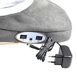 Електрогрілка для ніг Foot Warmer, масажні тапочки з підігрівом і вібромасажем 220В, сірі - мініатюра 6
