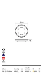 Стельовий світильник OSIRIS PL LED SMD 30W IP65 WH 3000K(5.1.2) Redo 90120 - мініатюра 3