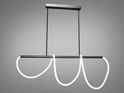 LED люстра подвесная шланг над столом, мощностью 32W, черный хром. - миниатюра 2