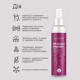 Двофазний антицелюлітний концентрат для тіла з пептидами та водоростями Reclaire cosmetics 150 мл - мініатюра 2