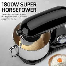 Кухонний комбайн планетарний Cookdeyi міксер тістоміс 1800 Вт чаша 8 л SM 1522NM black - мініатюра 4