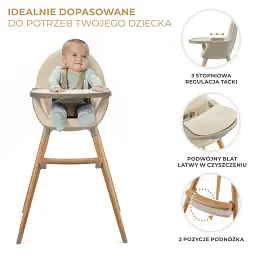 Стільчик для годування KinderKraft Fini 2 Beige - мініатюра 6