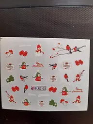 Новогодние наклейки на ногти