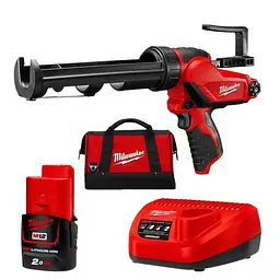 Пістолет для герметиків акумуляторний MILWAUKEE M12 PCG/310C-201B, 310мл (зарядний пристрій С12 С, 1 акумулятор М12 В2 2Аг, плас - мініатюра 2