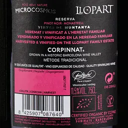 Ігристе вино Pere Llopart Vilaros Microcosmos Brut Nature, рожеве, брют, 11,5%, 0,75 л - мініатюра 3