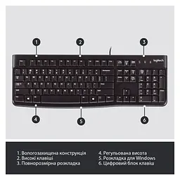 Клавіатура Logitech Keyboard K120 EOM (920-002643) - мініатюра 6