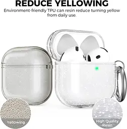 Чохол AhaStyle Silicone Case для Apple AirPods 4 Transparent Glitter (CP-WG164-CGR) [133822] - мініатюра 4