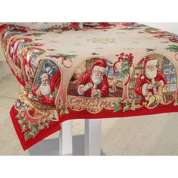 Скатертина Lefard Home Textile Jouets гобеленова новорічна з люрексом  100х100 см (716-030) - мініатюра 2
