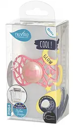 Силіконова симетрична пустушка Nuvita Air55 Cool Бант, світиться в темряві, 6-12 міс., рожевий (NV7085GF) - мініатюра 3