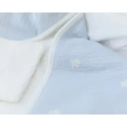 Рушник з капюшоном та рукавичкою Childhome 80x80 см flower blue (CCBCMBF) - мініатюра 6