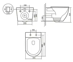 Унітаз підвісний Qtap Robin Ultra Quiet, з сидінням Slim Duroplast/ Soft-close/ Quick relase QT13332381АSAN - мініатюра 8