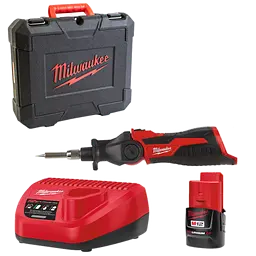 Паяльник акумуляторний MILWAUKEE, M12 SI-201C (зарядний пристрій С12 С, 1 акумулятор М12 В2 2Аг, жало, кейс)