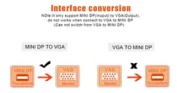 Перехідник-конвертер mini Display Port (тато) на VGA (мама) 30 cm, 4K/2K - мініатюра 3