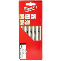 Полотна для лобзиків T101DP Sp. MILWAUKEE, 105х4,0мм, (5шт), (деревина, прямий різ)