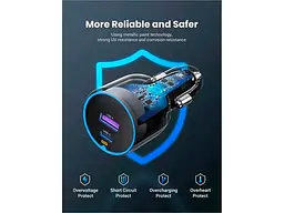 Автомобільний зарядний пристрій UGREEN EC701 63 W Gray (35023) - мініатюра 6