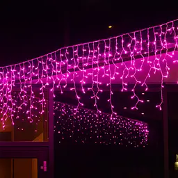 Новорічна зовнішня світлодіодна гірлянда дощ «Бахрома вулична» 120 LED YS-UK002 3x0.5м (рожевий), Yu Xin 83183
