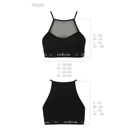 Спортивний топ із прозорою вставкою Passion PS006 TOP black L - мініатюра 3