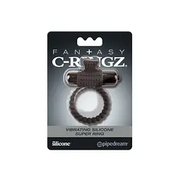 Кільце ерекційне Pipedream Fantasy C-Ringz Vibrating Silicone Super Ring 3.2 см чорний - мініатюра 3